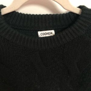 Coohem cashmere cropped cable knit sweater